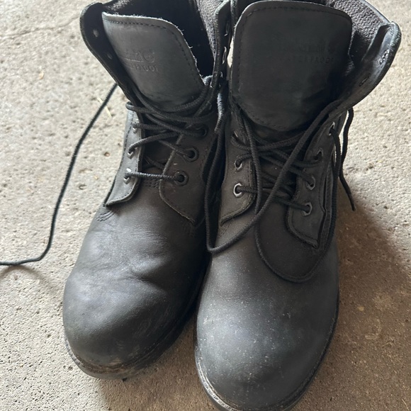 Timberland Waterproof All Black boots men’s 7.5 - Picture 6 of 6